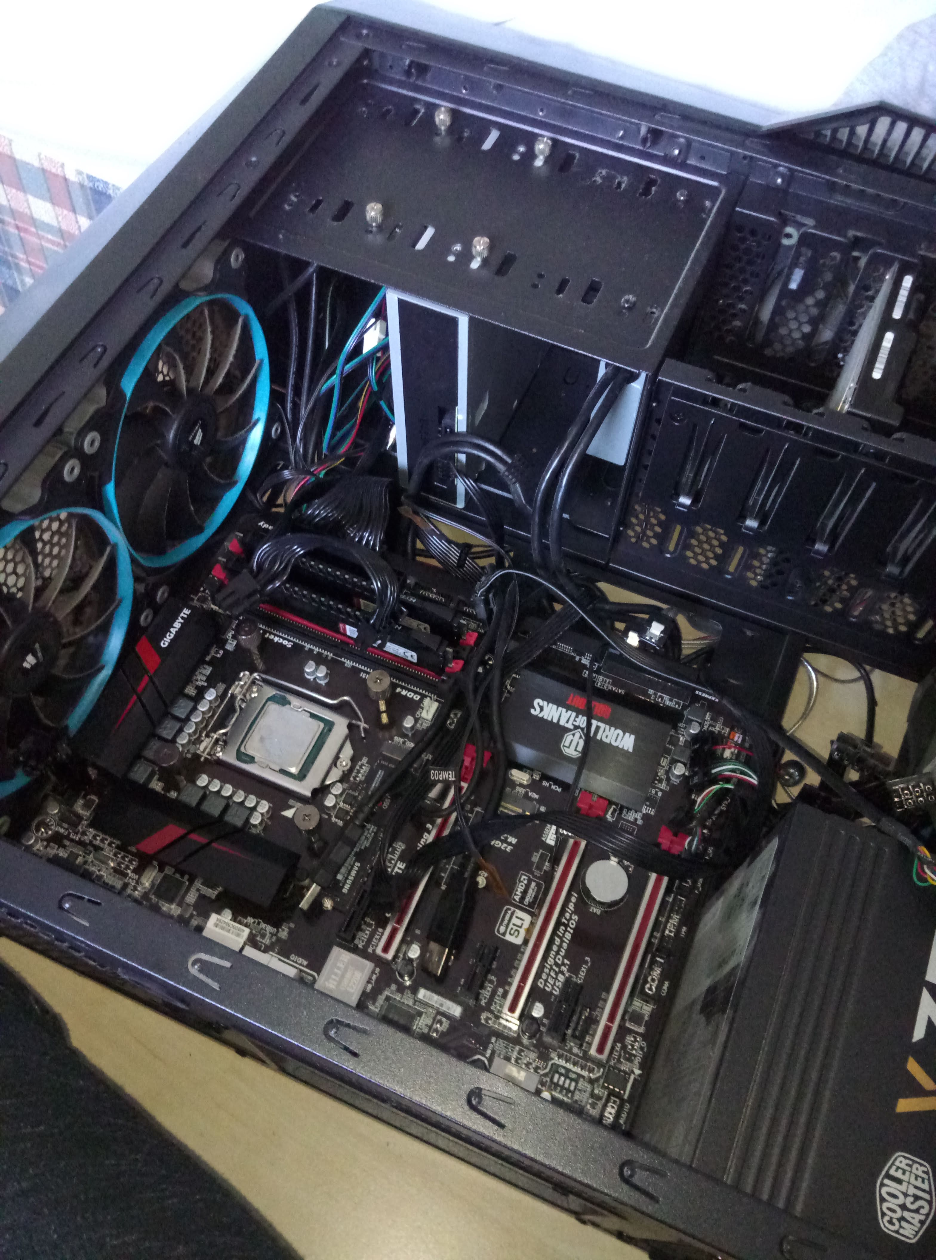 A PC build in progress